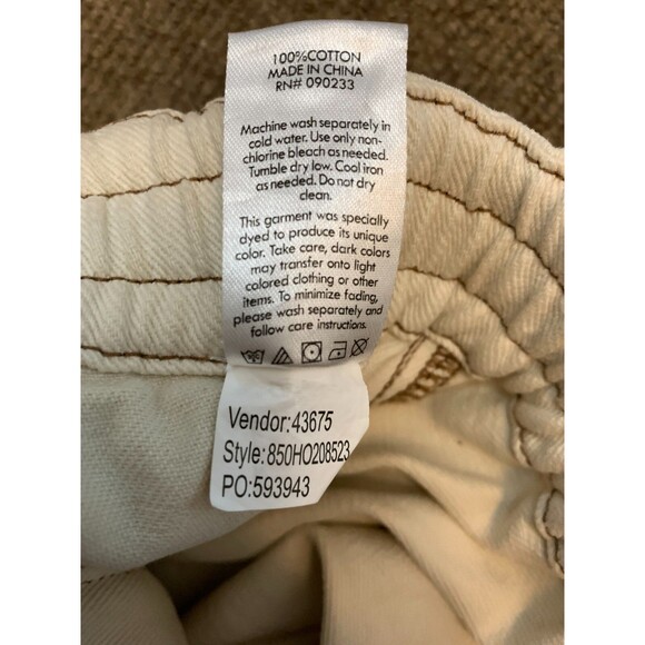 Pacsun Cargo Jeans Womens XS High Rise Wide Leg Bone White Utility Denim Pants - Picture 7 of 8